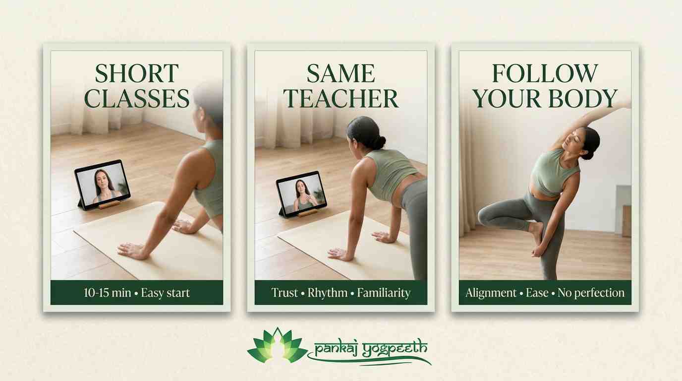 Simple Yoga Practice Tips For Using Guided Practice - pankaj yogpeeth.jpeg