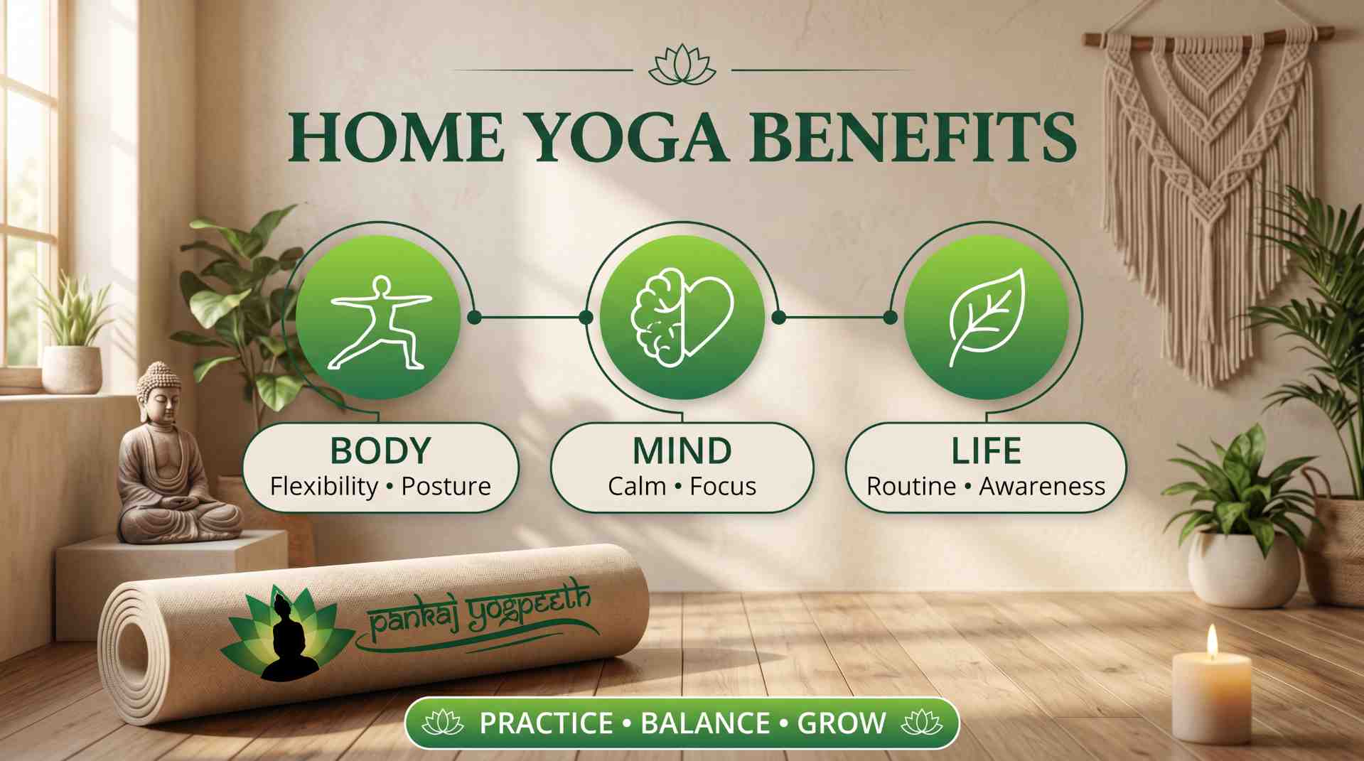 Benefits of Having a Home Yoga Studio -  pankaj yogpeeth.jpeg