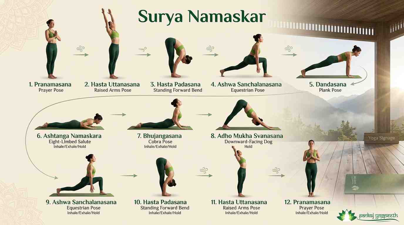 12 Steps of Surya Namaskar 12 Steps of Surya Namaskar